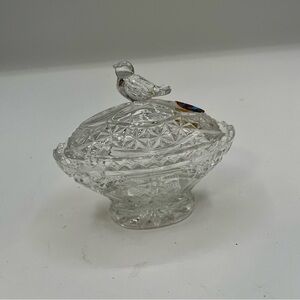 Bauer Clear  Bird Dish 24% lead crystal Germany